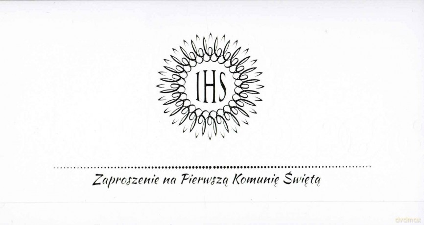 Zaproszenie AB+ Komunia Św. op.10szt