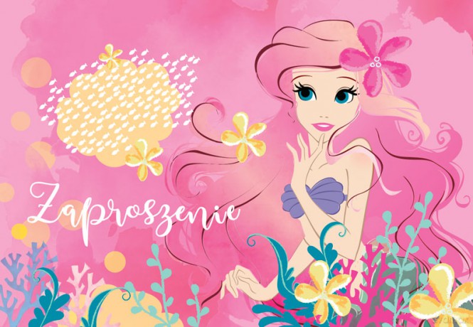 Zaproszenie Disney - Arielka op.5szt