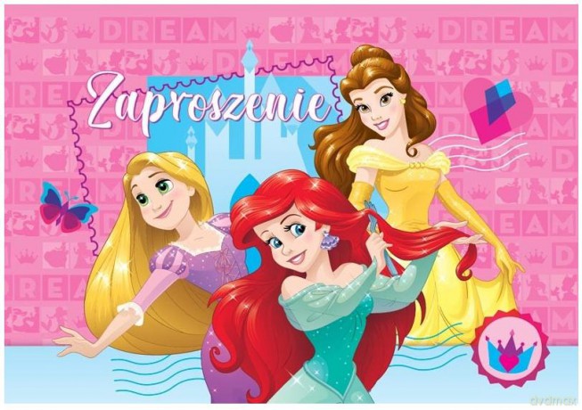 Zaproszenie Disney - Księżniczki op.5szt