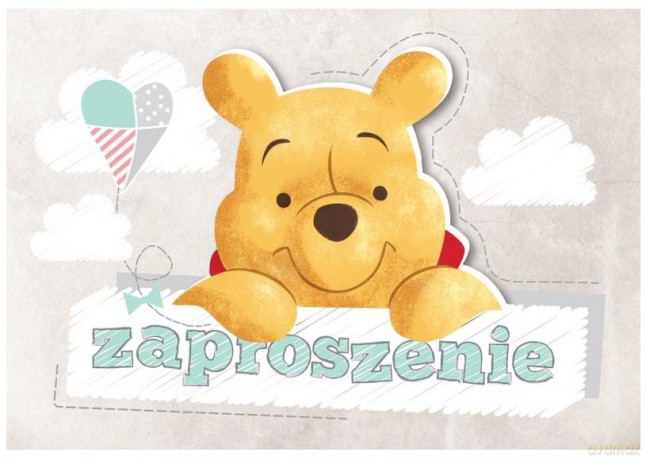 Zaproszenie Disney - Kubuś Puchatek op.5szt