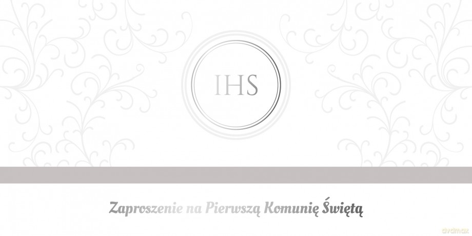 Zaproszenie Komunia Św. z tasiemką op.10szt