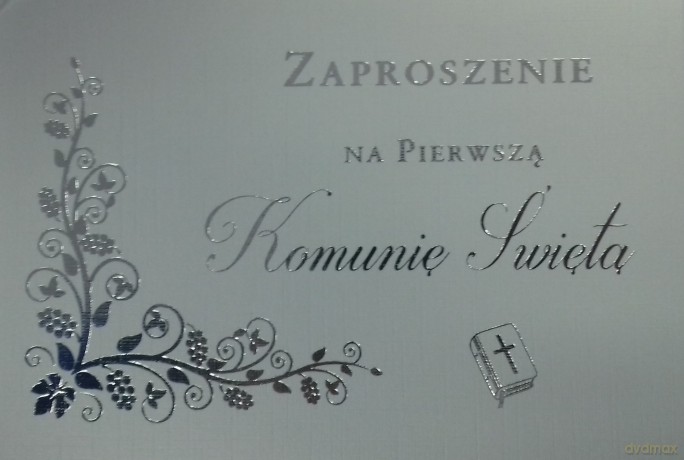 Zaproszenie Komunia święta op.5szt. mix