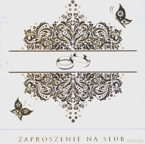 Zaproszenie ZKW Ślub kwadrat op-10 szt MIX