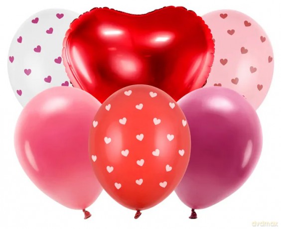 Zestaw balonów Be mine valentine, mix: 1op./6szt.