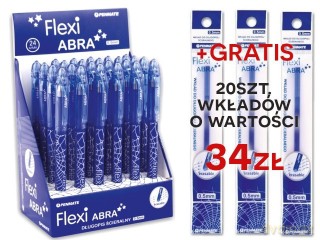 Zestaw Długopis FLEXI Abra 24 szt.niebieski + 20 szt. wkładów