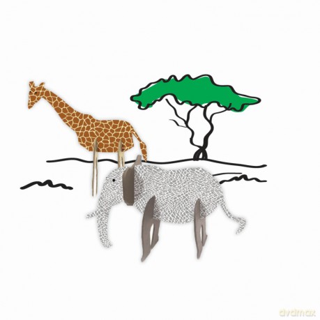 Zestaw kształtów tekturowych 3D AFRICA 5szt 15, 12cm