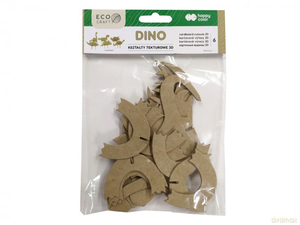 Zestaw kształtów tekturowych 3D DINO 6szt 15, 12cm