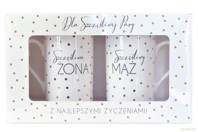 Zestaw kubków ślub - szczęśliwa żona, szczęśliwy mąż