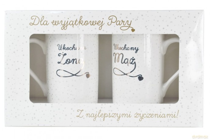Zestaw kubków ślub - Ukochana Żona, Ukochany Mąż