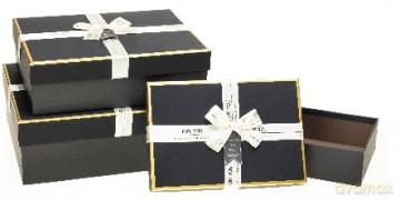 Zestaw pudełek, ciemny granat (S:24.5x17x6.5cm, M:29x21x9cm, L:33.5x25x11.5cm) 3 szt.