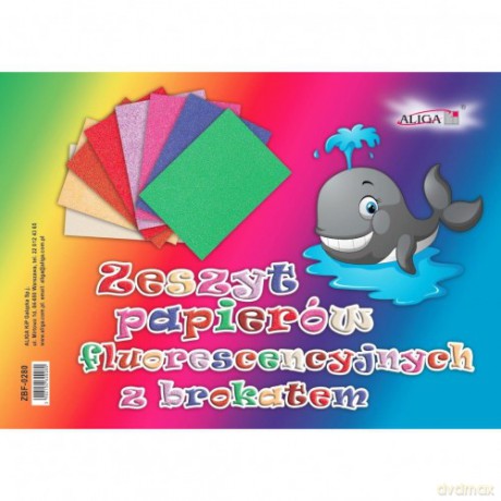 Zeszyt papierów fluorescencyjnych z brokatem B4