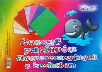 Zeszyt papierów fluorescencyjnych z brokatem B5