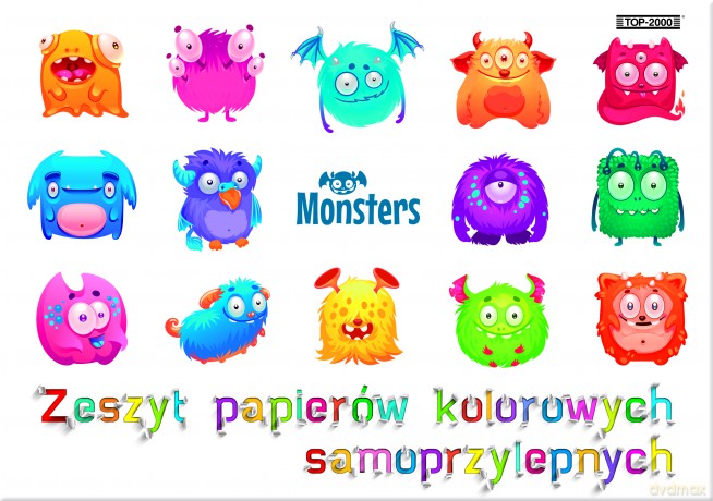 Zeszyt papierów kolorowych samoprzylepnych Top 2000 A4