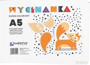 Zeszyt papierów kolorowych wycinanka A5 8k WEKTOR
