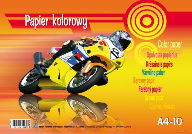 Zeszyty papierów kolorowych A4-10 z połyskiem