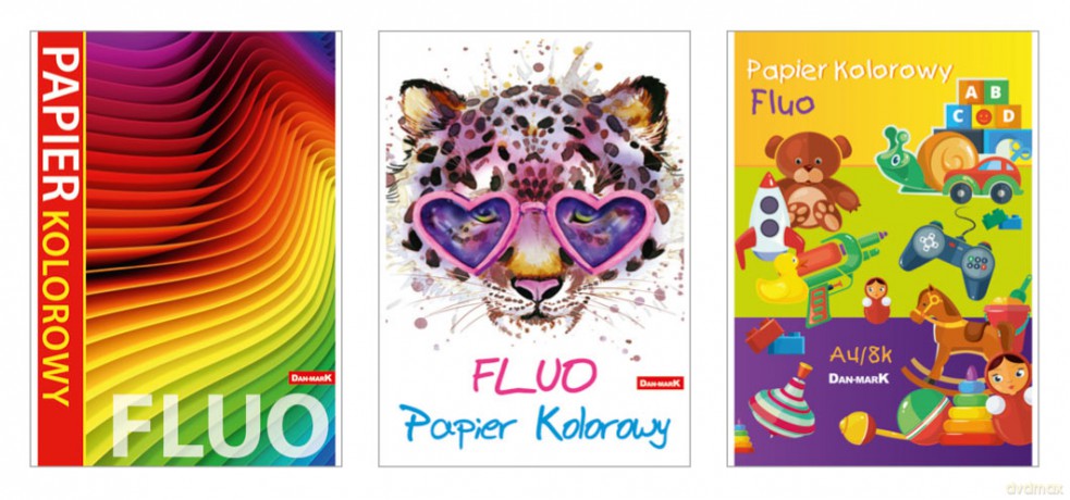 Zeszyty papierów kolorowych Dan-Mark A4/8k fluo
