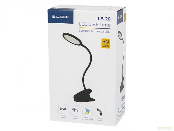44-165# Lampka biurkowa led lb-20 z klipsem czarna