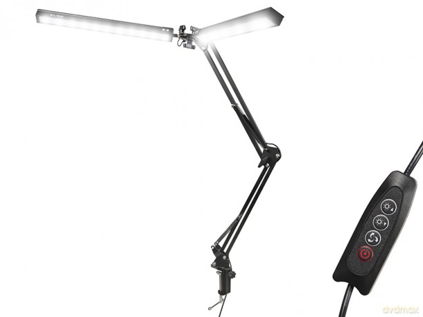 44-166# Lampka biurkowa led lb-21 czarna podwójna