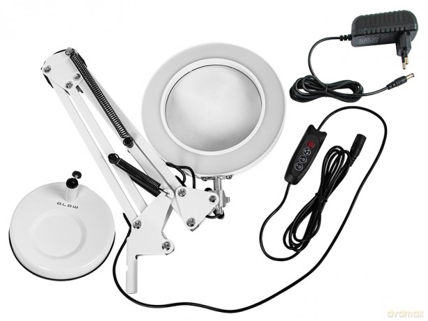 44-168# Lampka biurkowa led lb-23 biała z lupą