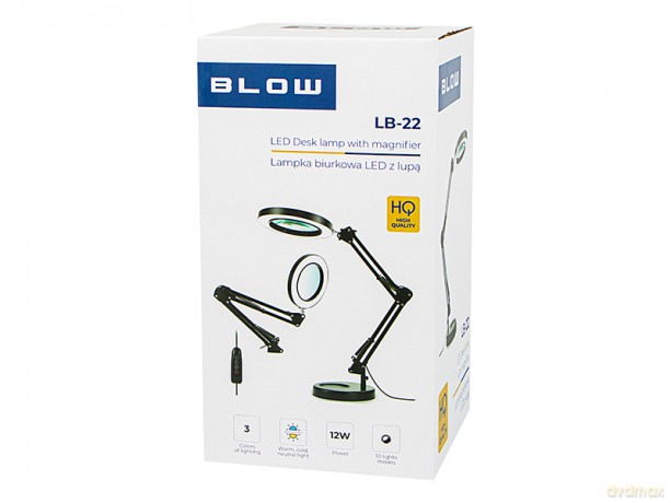 44-168# Lampka biurkowa led lb-23 biała z lupą
