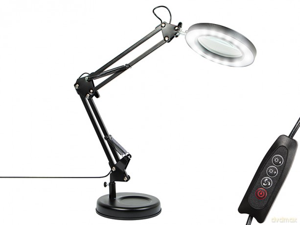44-169# Lampka biurkowa led lb-23 czarna z lupą
