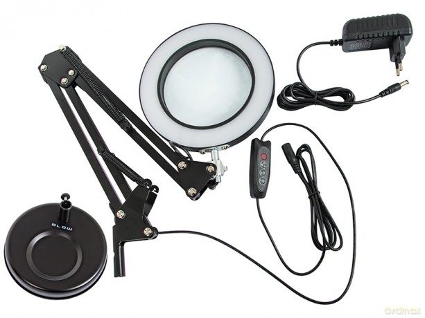 44-169# Lampka biurkowa led lb-23 czarna z lupą