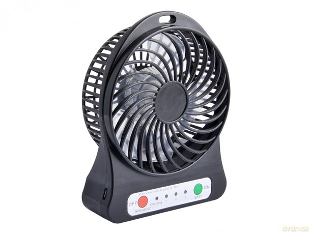 44-501# Wentylator przenośny/biurkowy 10cm usb+akumulator czarny