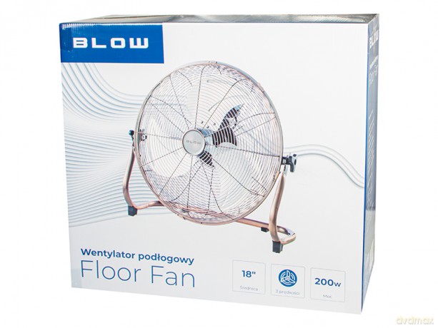44-650# Wentylator podłogowy 18/45cm 200w cyrkulator miedziany złoty
