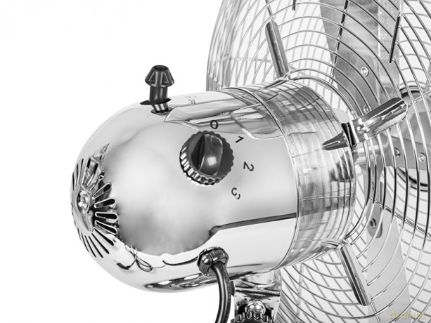 44-655# Wentylator stojący 16 60w srebrny metalowy