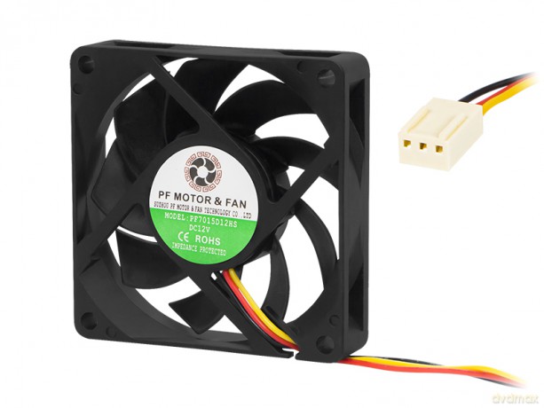 85-700# Wentylator 70x15mm 12v ślizgowy 3-przewodowy
