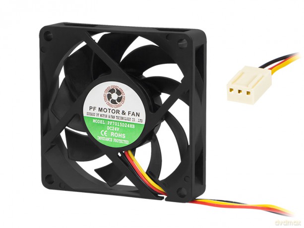 85-703# Wentylator 70x15mm 24v kulkowy 3-przewodowy