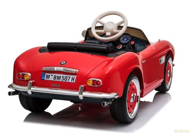 Auto na Akumulator BMW Retro Dla Dzieci Pilot LED MP3 Czerwone Lakierowane