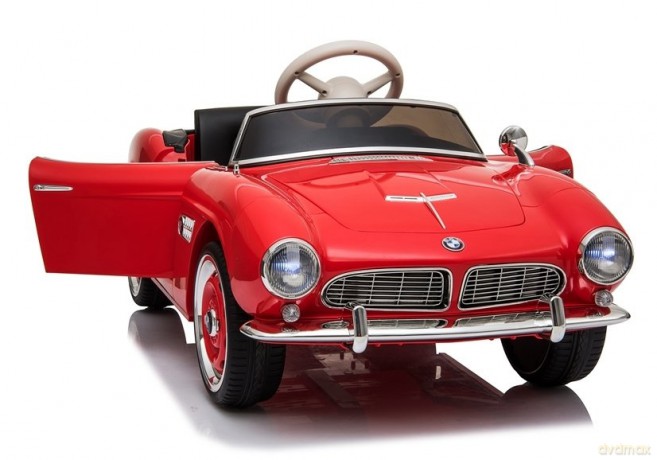 Auto na Akumulator BMW Retro Dla Dzieci Pilot LED MP3 Czerwone Lakierowane