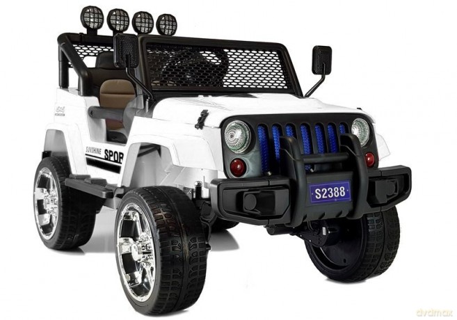 Auto na Akumulator S2388 Pilot Światła LED Radio Jeep Biały 4x45W