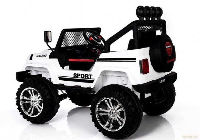 Auto na Akumulator S2388 Pilot Światła LED Radio Jeep Biały 4x45W