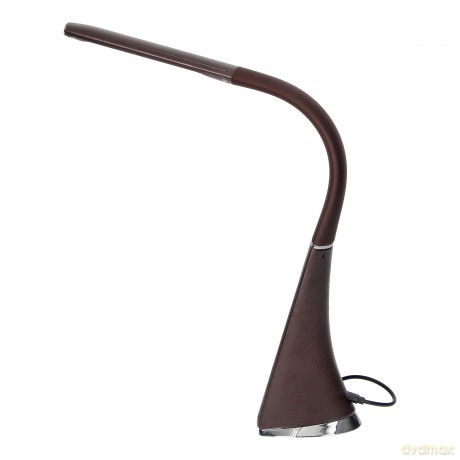 DOLOMIT LED 5W, lampka biurkowa z budzikiem, 300lm, 4000K, brązowa