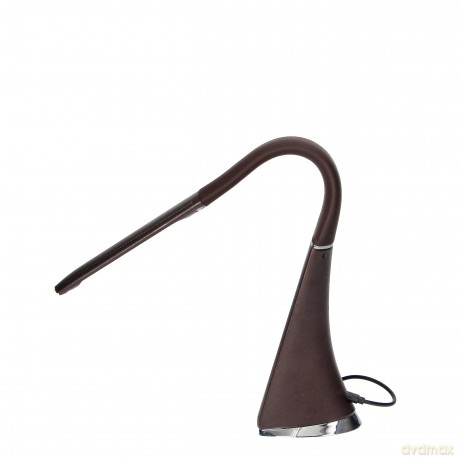 DOLOMIT LED 5W, lampka biurkowa z budzikiem, 300lm, 4000K, brązowa