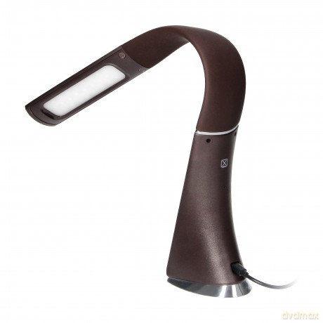 DOLOMIT LED 5W, lampka biurkowa z budzikiem, 300lm, 4000K, brązowa
