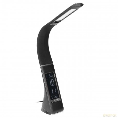DOLOMIT LED 5W, lampka biurkowa z budzikiem, 300lm, 4000K, czarna