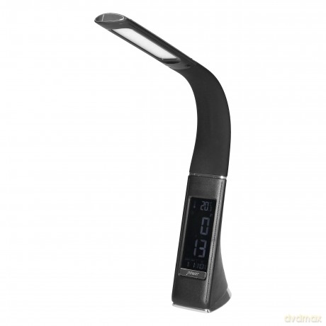 DOLOMIT LED 5W, lampka biurkowa z budzikiem, 300lm, 4000K, czarna