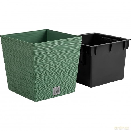 Doniczka FURU SQUARE LOW DFS240 - ziemisty zielony