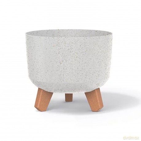 Doniczka Gracia Eco Wood-biały eco-FSC mix credit-DNV-COC-002260 DGRL200W-S449W śr. 200 mm