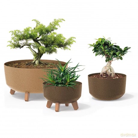 Doniczka Gracia Eco Wood-biały eco-FSC mix credit-DNV-COC-002260 DGRL200W-S449W śr. 200 mm