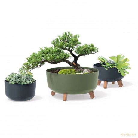 Doniczka Gracia Low DGRL400L antracytowa