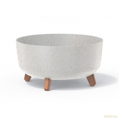 Doniczka Gracia Low Eco Wood DGRL400LW biały eco