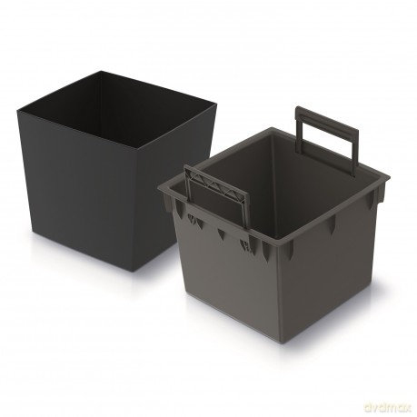Doniczka URBI SQUARE LOW DURS240L - antracytowy