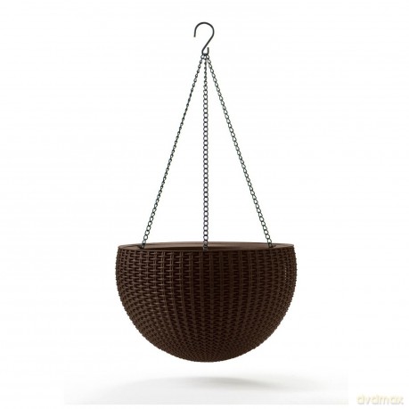 Doniczka wisząca Keter Sphere Planter brązowa