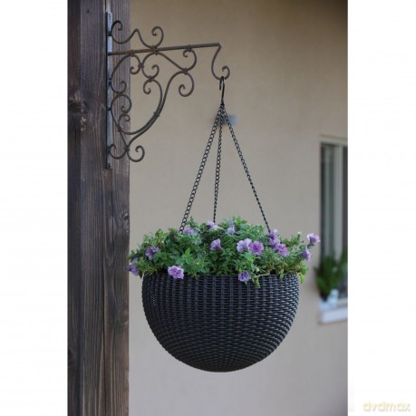 Doniczka wisząca Keter Sphere Planter brązowa