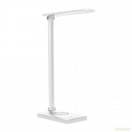 ISIYO LED 7W Lampka biurkowa z ładowarką indukcyjną i USB, 390lm, 3000-4000-6000K, zmiana temperatury barwowej i funkcja ściemniania,biała