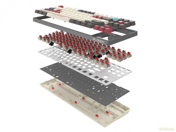 Klawiatura mechaniczna A4TECH BLOODY S87 Pixels Red USB (BLMS RED Plus Switches)